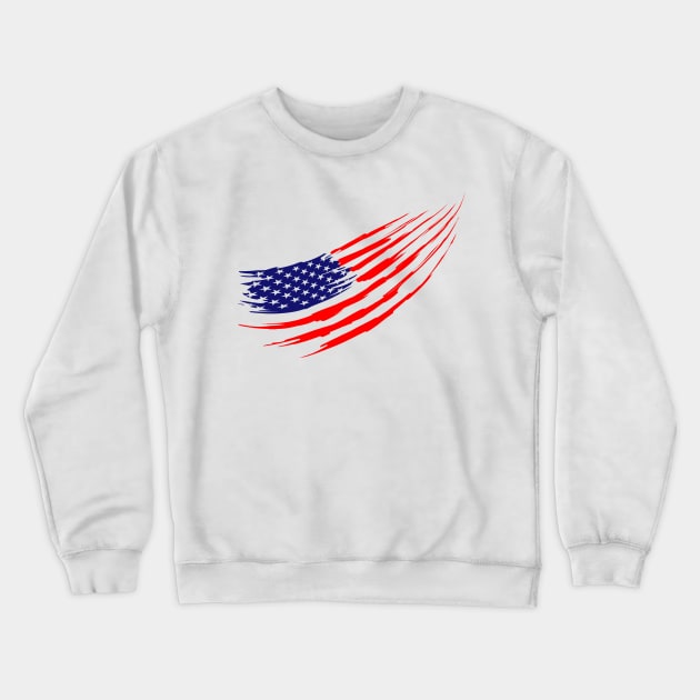 Power American Flag Crewneck Sweatshirt by barmalisiRTB